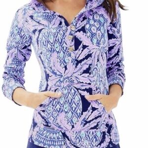 Lilly Pulitzer UPF 50+ Captains Popover in Lilac Verbena Coco Safari Size Small